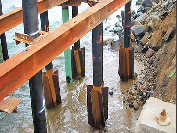 oak ridge ferry terminal spin fin piles